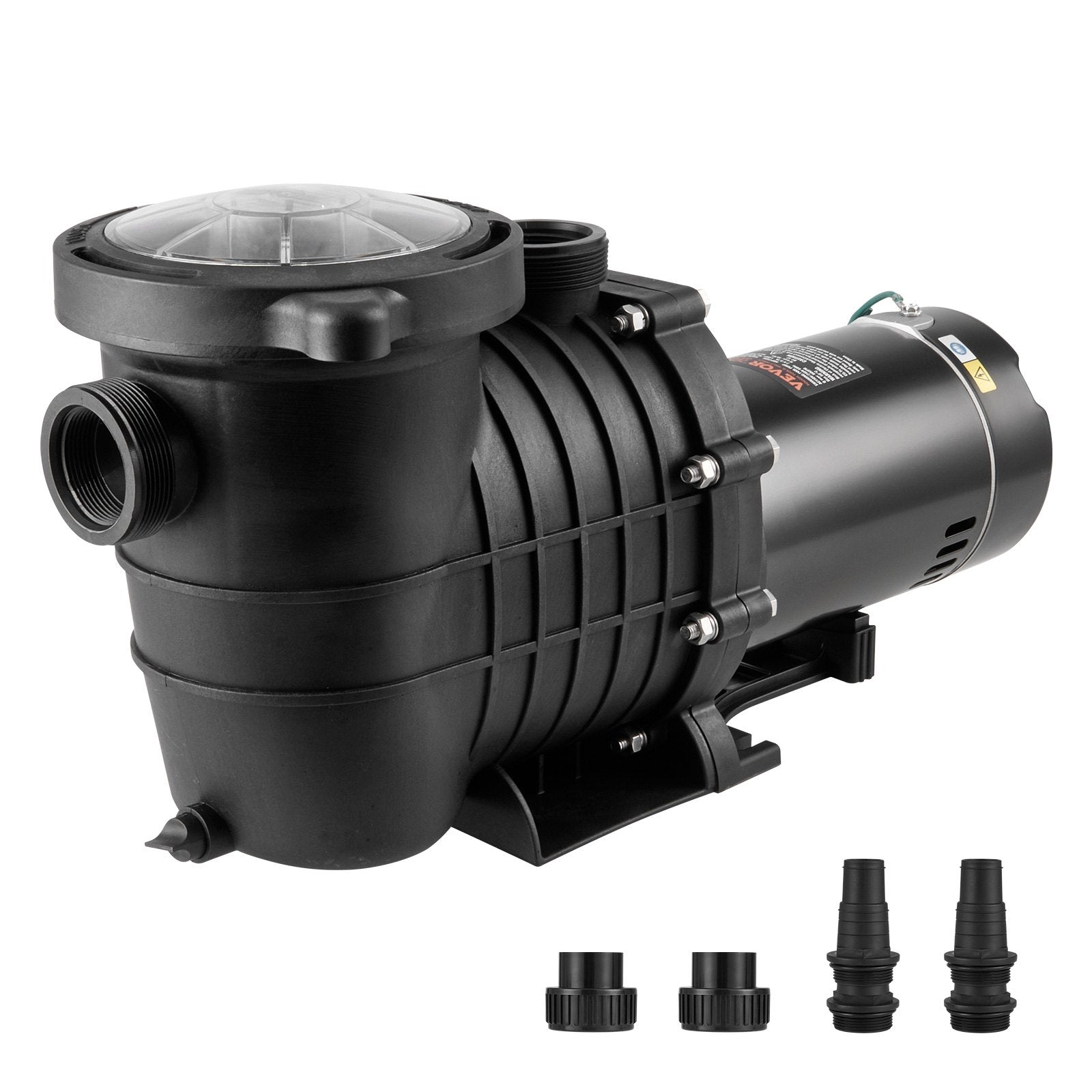 VEVOR Above Ground Pool Pump, 2 HP, 110 GPM Max Flow Single Speed Swimming Pool Pump, 110V/240V 3450 RPM 59 ft Max Head Pool Pump with Filter Basket, for Above Ground Pools Hot Tubs Spas 