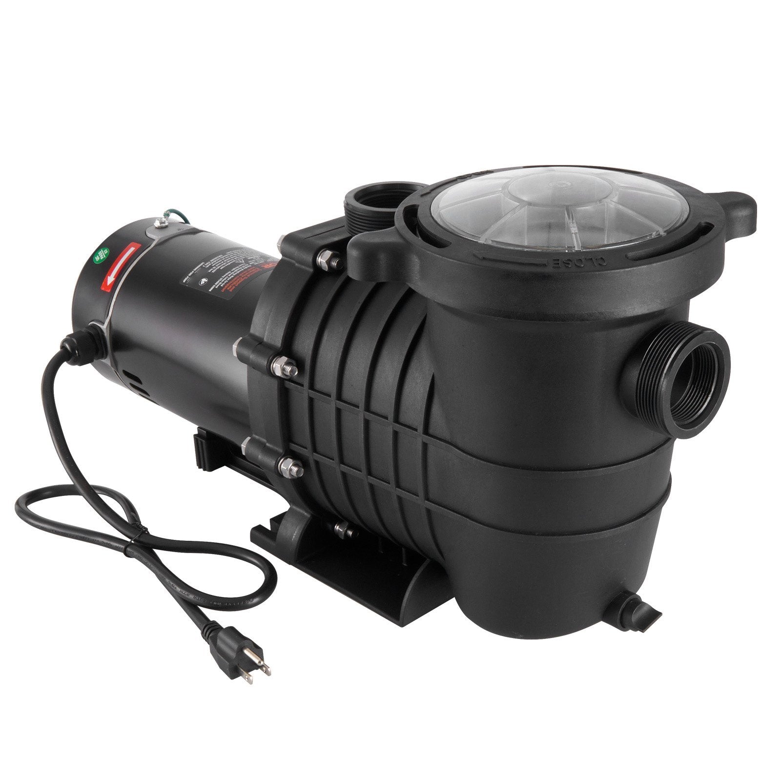 VEVOR Above Ground Pool Pump, 2 HP, 110 GPM Max Flow Single Speed Swimming Pool Pump, 110V/240V 3450 RPM 59 ft Max Head Pool Pump with Filter Basket, for Above Ground Pools Hot Tubs Spas 