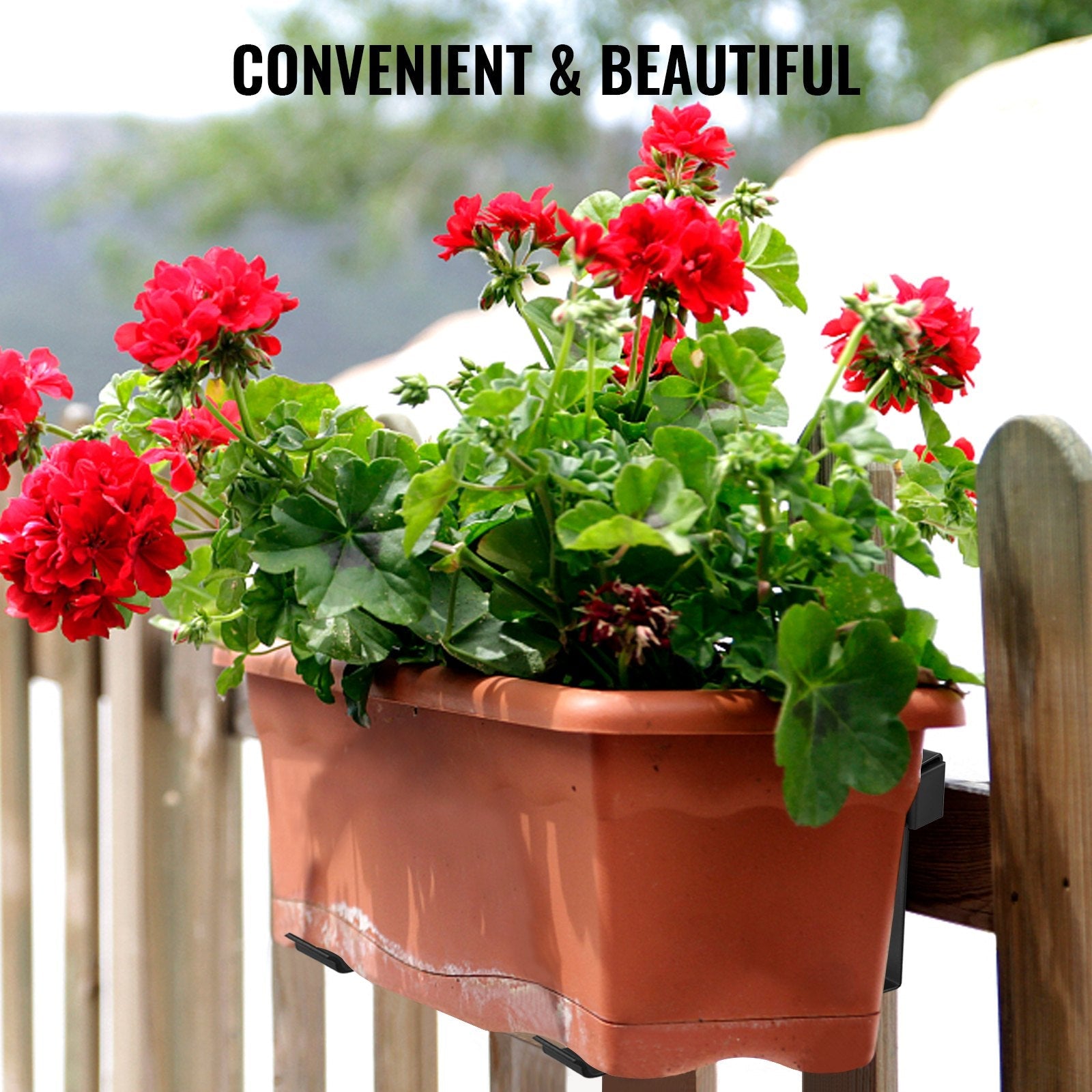 VEVOR Window Box Brackets 88lbs Planter Box Brackets 35.4 x 7.8 x 5.9 in Black Planter Mounting Bracket Iron Material Black Window Box Hanger Bracket for Flower Box Durable Window Box Holder 