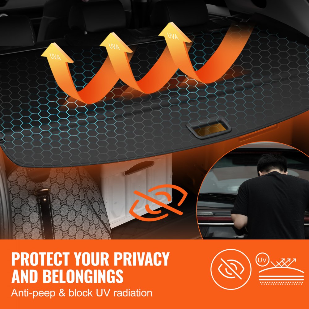 VEVOR Retractable Cargo Cover for Jeep Grand Cherokee 2 Row 2022-2024 OEM Design 