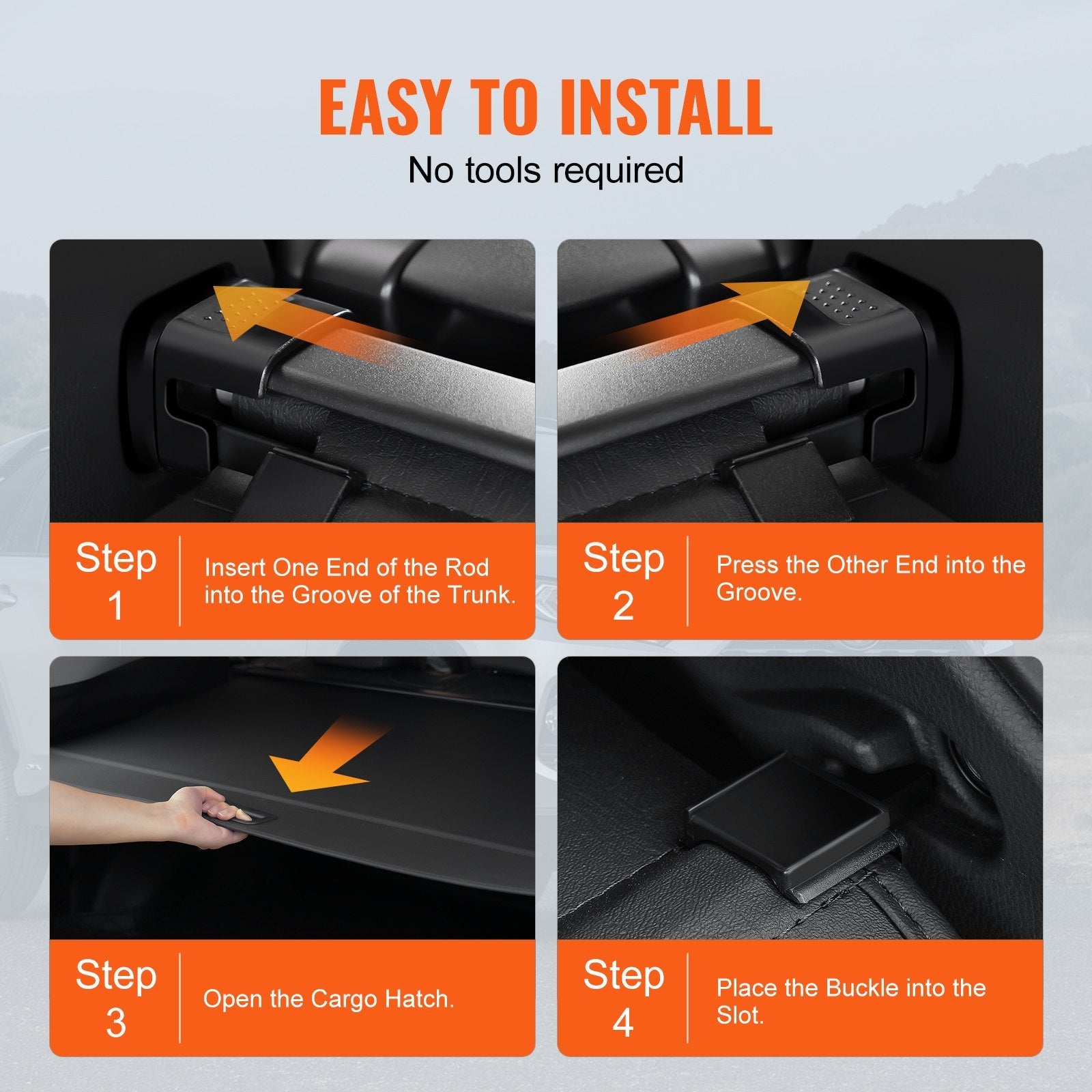 VEVOR Retractable Cargo Cover for Toyota RAV4 2019-2024 Upgrade Rear Trunk Cover 