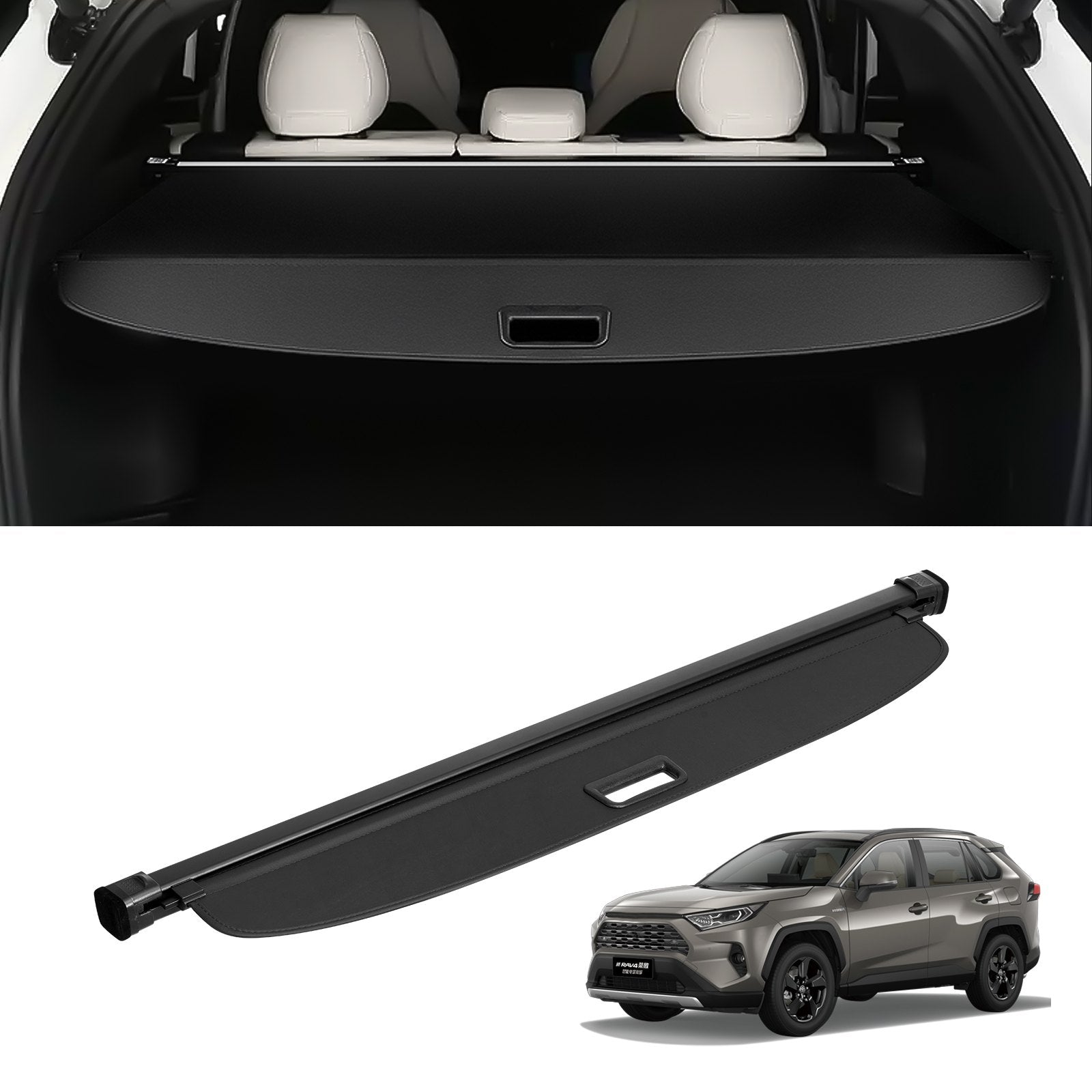 VEVOR Retractable Cargo Cover for Toyota RAV4 2019-2024 Upgrade Rear Trunk Cover 
