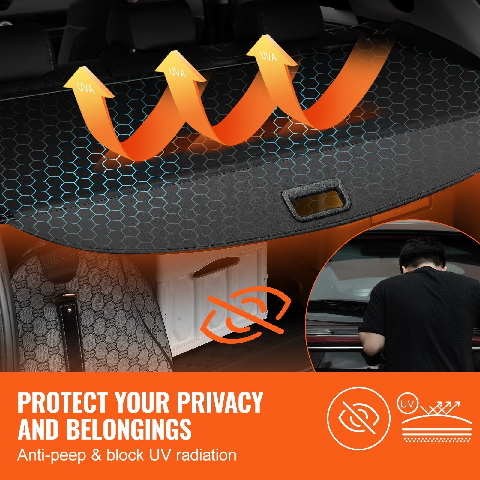 VEVOR Retractable Cargo Cover for GMC Terrain + Chevrolet Equinox 2018-2024 