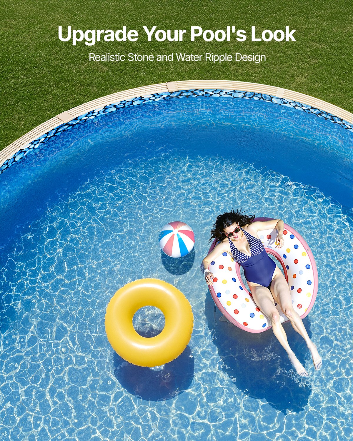 VEVOR Round Pool Liner 27ft Unibead Style Pool Liner 52in Wall Height 