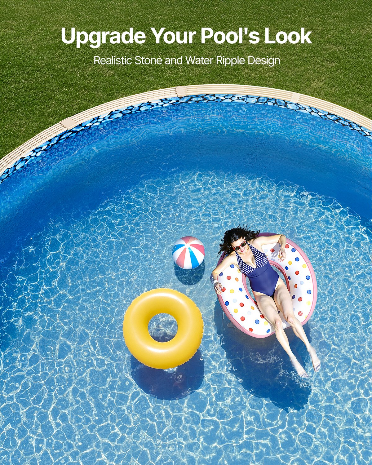 VEVOR Round Pool Liner 30ft Overlap Style Pool Liner 54in Wall Height 