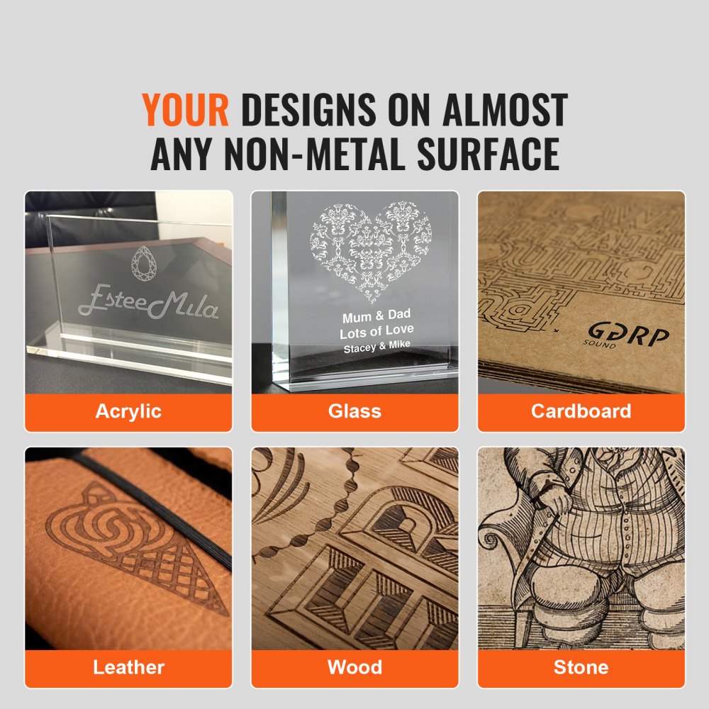 VEVOR 40W Desktop CO2 Laser Engraver, 12 x 8 in, 11.8 IPS Laser Cutter Machine with Water-Cooled Laser Tube, Compatible with CorelDRAW, Windows XP 7 8 10, EMF, JPG, PLT, WMF, for Wood Acrylic Fabric 