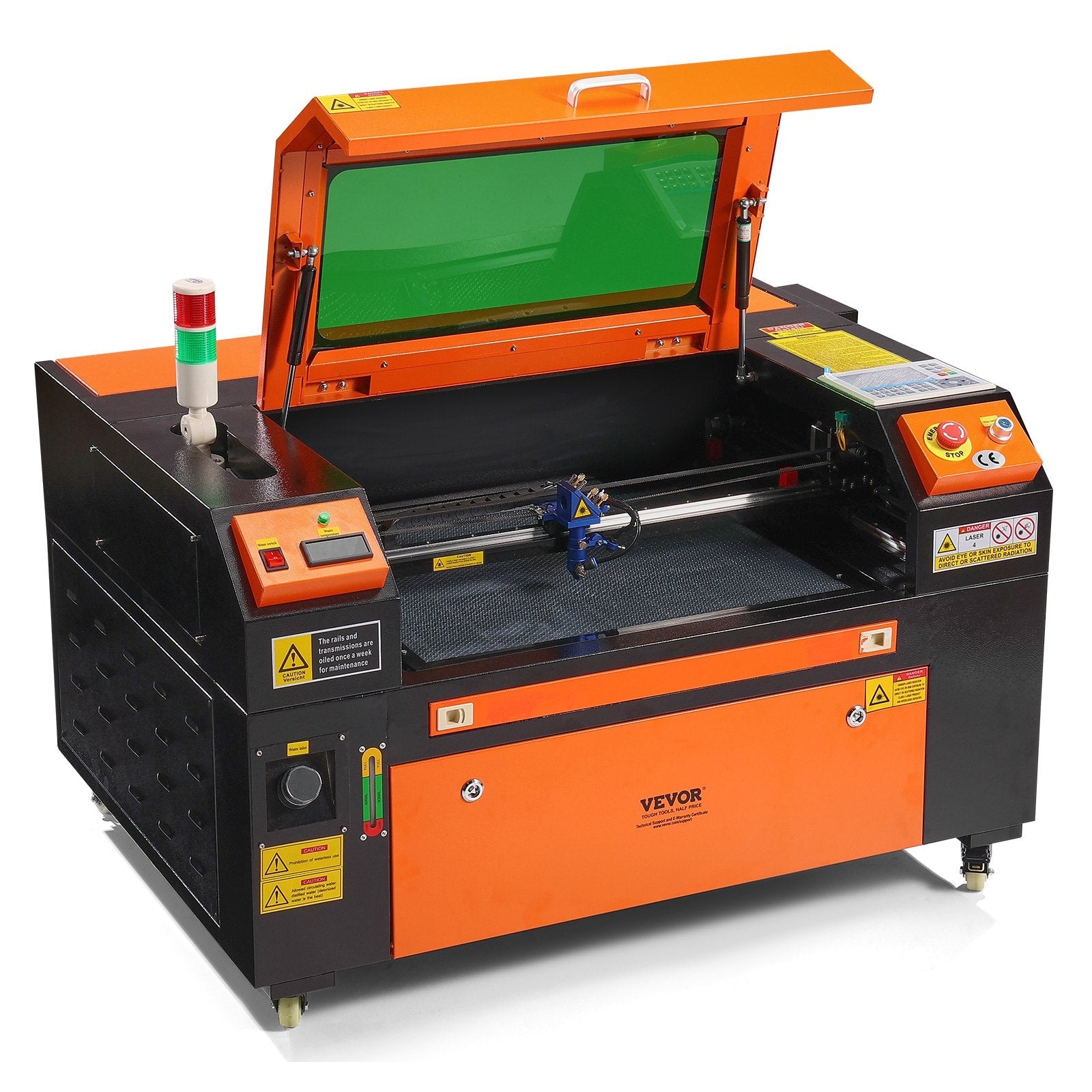 VEVOR 60W CO2 Laser Engraver, 16 x 24 in, 19.7 IPS Laser Cutter Machine with 2-Way Pass Air Assist, Compatible with LightBurn, CorelDRAW, AutoCAD, Windows, Mac OS, Linux, for Wood Acrylic Fabric More 