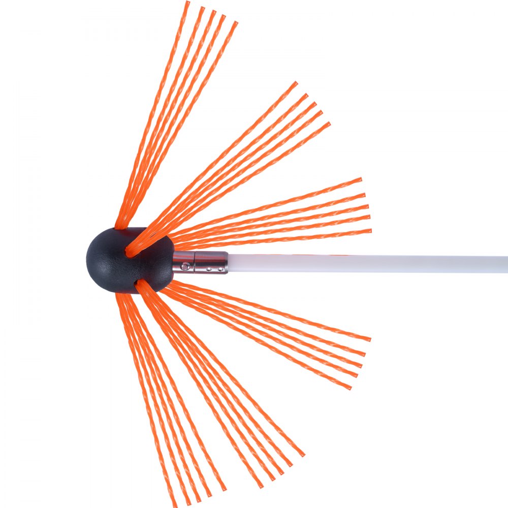 VEVOR 23 Feet Chimney Sweep Kit, w/ 7 Reinforced Nylon Flexible Rods, Ergonomic Chimney Cleaning Brush, 360-Degree Brush Chimney Cleaner, Rich Accessories for Fireplace Flue Home Use Fits most Pipes 