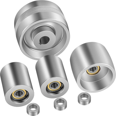 VEVOR Belt Grinder 2" x 72" Wheel Set, Complete Belt Knife Grinder Wheel Set, Aluminum Belt Grinder Wheel Crowned, for Knife Grinder 4" Drive Wheel 5/8" Bore 3" Tracking 2" Idler Wheels (4"-3"-2") 