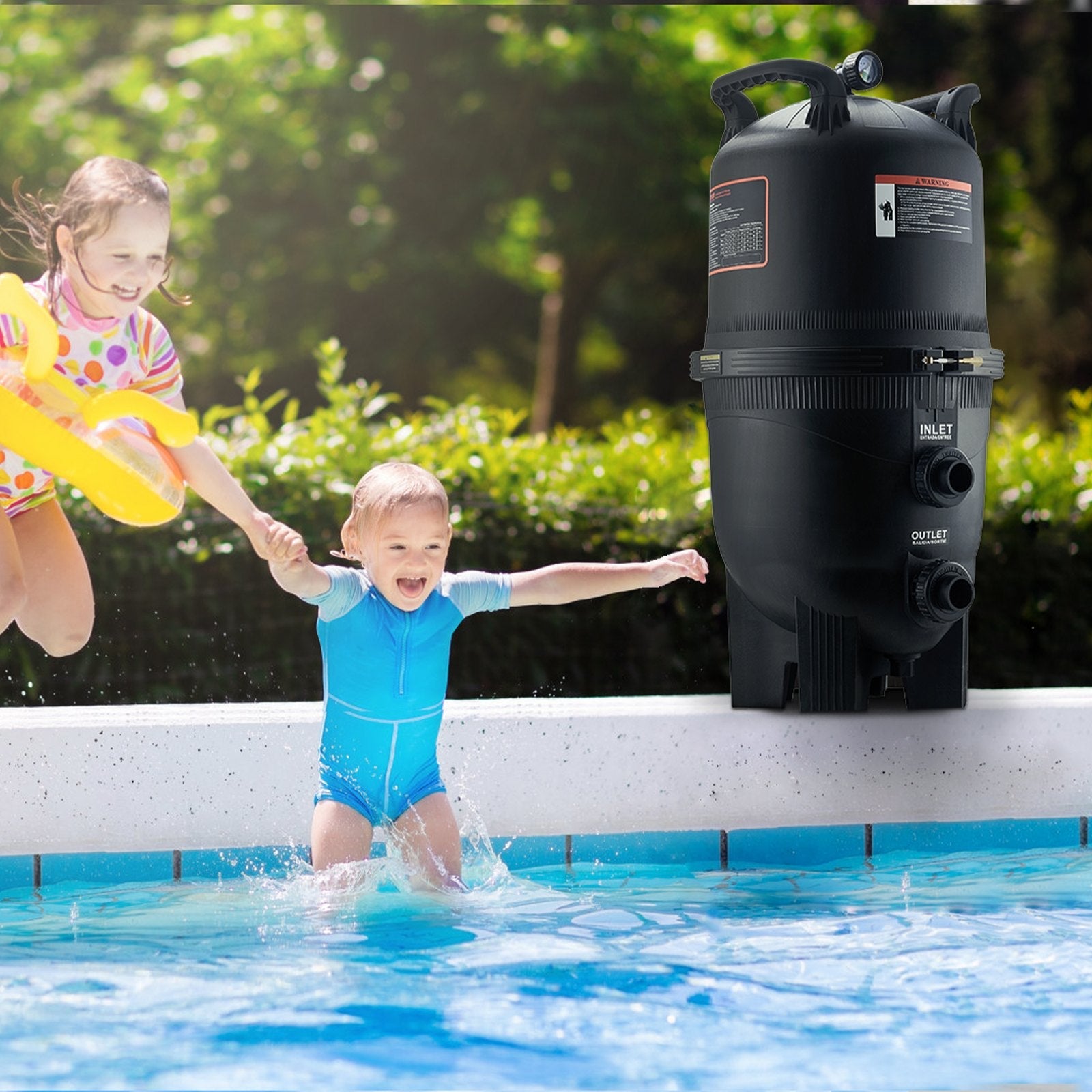 VEVOR Pool Cartridge Filter In/Above Ground Swimming Pool Filtration 525Sq.Ft 