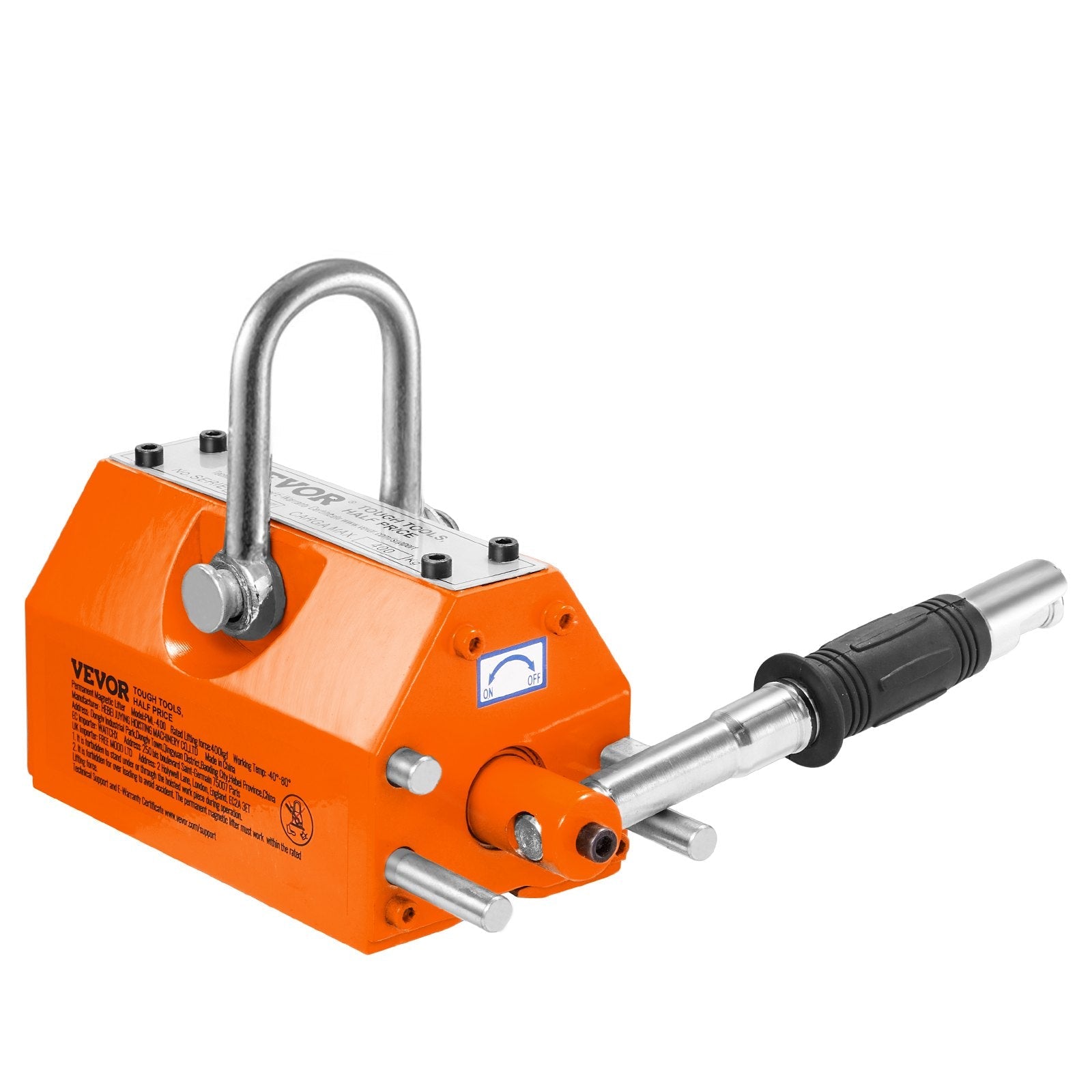 VEVOR Magnetic Lifter, 4400lbs/2000kg Pulling Capacity, 2.5 Safety Factor, Neodymium & Steel, Lifting Magnet with Release, Permanent Lift Magnets, Heavy Duty Magnet for Hoist, Shop Crane, Block, Board 