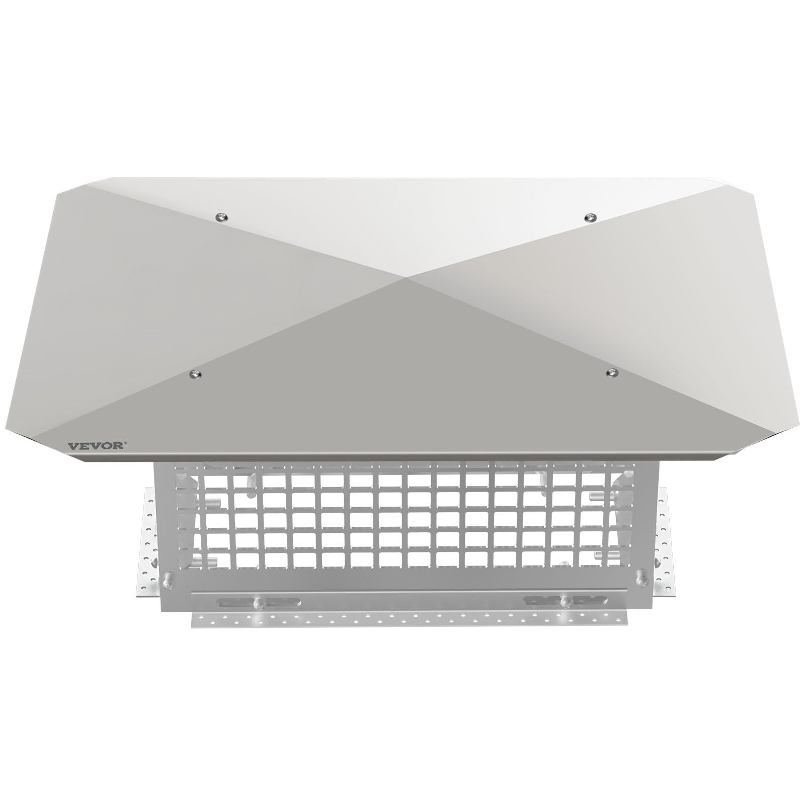 VEVOR Chimney Cap, 8" x 17" Flue Caps, 304 Stainless Steel Fireplace Chimney Cover, Adjustable Metal Spark Arrestor With Bolts Screws , Mesh Chimney Flue Cover for Outside Existing Clay Flue Tile 