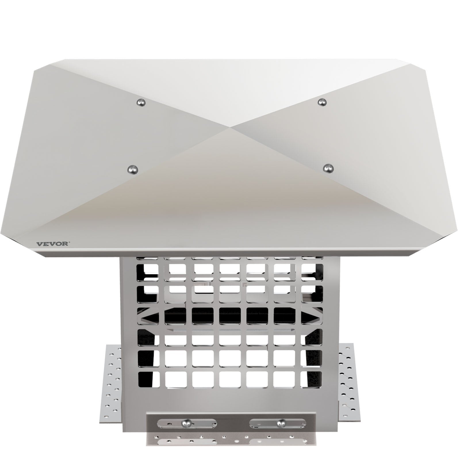 VEVOR Chimney Cap, 8" x 8" Flue Caps, 304 Stainless Steel Fireplace Chimney Cover, Adjustable Metal Spark Arrestor With Bolts Screws , Mesh Chimney Flue Cover for Outside Existing Clay Flue Tile 