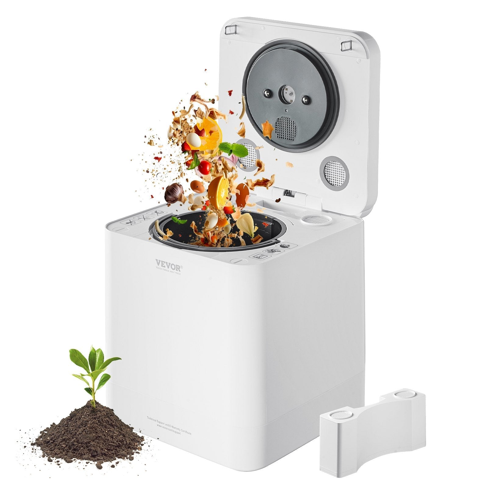 VEVOR Electric Kitchen Composter 5 L Smart Countertop Composter Food Recycler 