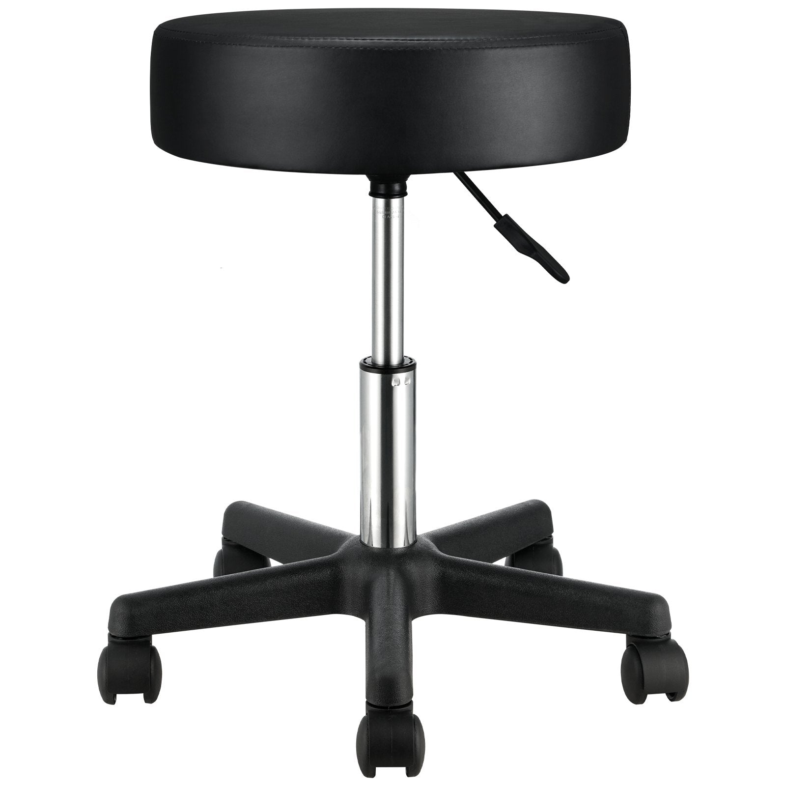 VEVOR Rolling Stools with Wheels, 400 LBS Weight Capacity Adjustable Height Stool with Ultra-Thick Seat Cushion, Swivel Stools Chair for Salon, Bar, Home, Office, Tatoo, Medical, Massage, Black 