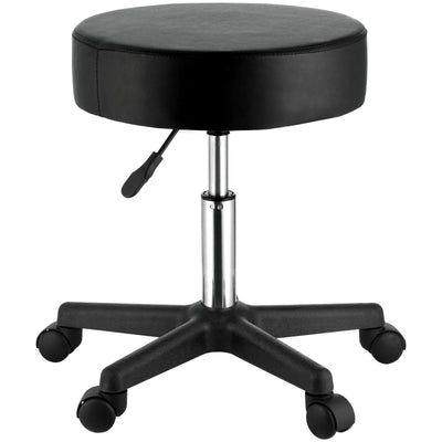 VEVOR Rolling Stools with Wheels, 400 LBS Weight Capacity Adjustable Height Stool with Ultra-Thick Seat Cushion, Swivel Stools Chair for Salon, Bar, Home, Office, Tatoo, Medical, Massage, Black 
