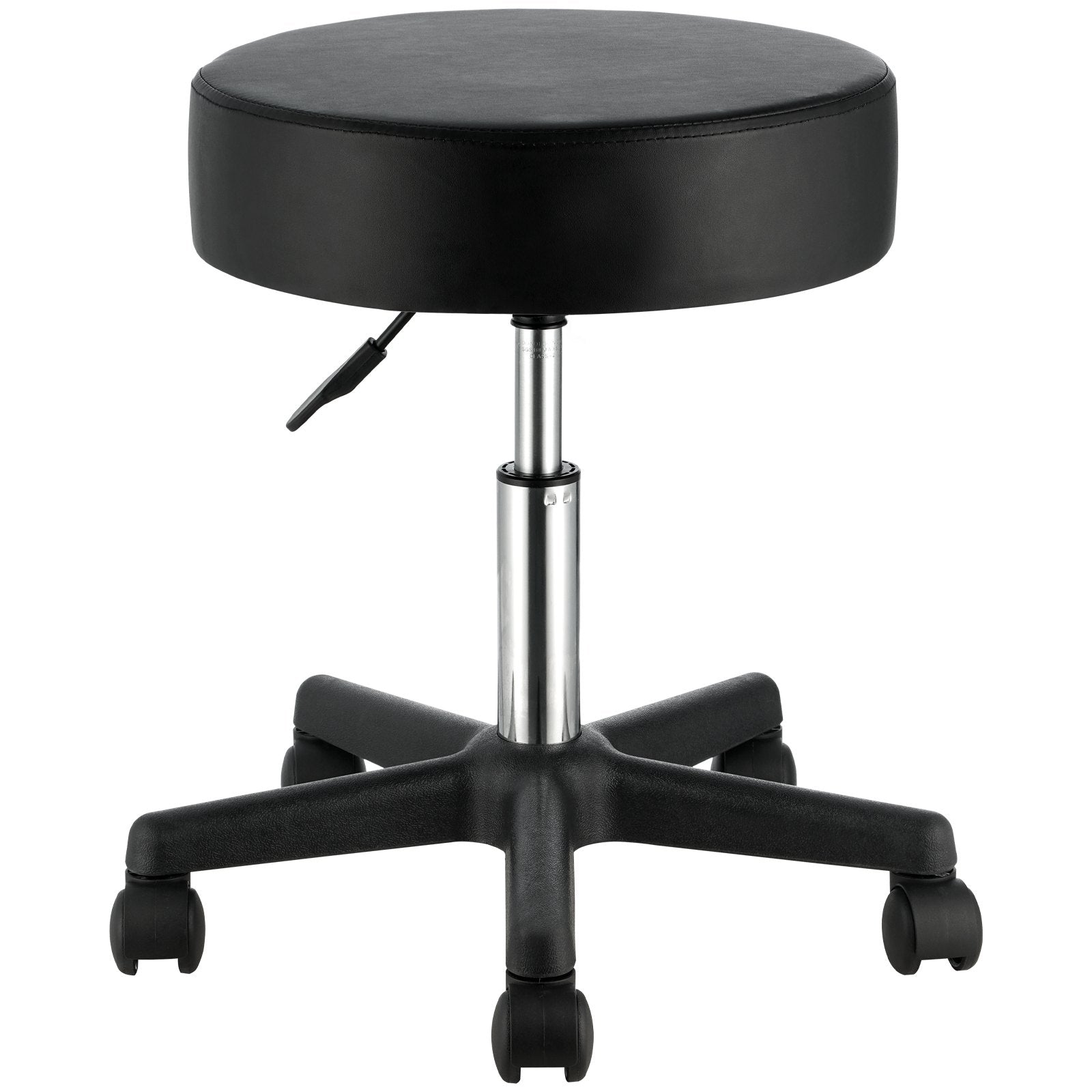 VEVOR Rolling Stools with Wheels, 400 LBS Weight Capacity Adjustable Height Stool with Ultra-Thick Seat Cushion, Swivel Stools Chair for Salon, Bar, Home, Office, Tatoo, Medical, Massage, Black 