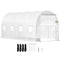 VEVOR Walk-in Tunnel Greenhouse, 15 x 6.5 x 7 ft Portable Plant Hot House w/ Galvanized Steel Hoops, 1 Top Beam, 2  x Diagonal Poles, A Zippered Door & 8 Roll-up Windows, White
