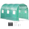 VEVOR Walk-in Tunnel Greenhouse, 12 x 7 x 7 ft Portable Plant Hot House w/ Galvanized Steel Hoops, 1 Top Beams, 2 Diagonal Poles, 2 Zippered Doors & 6 Roll-up Windows, Green