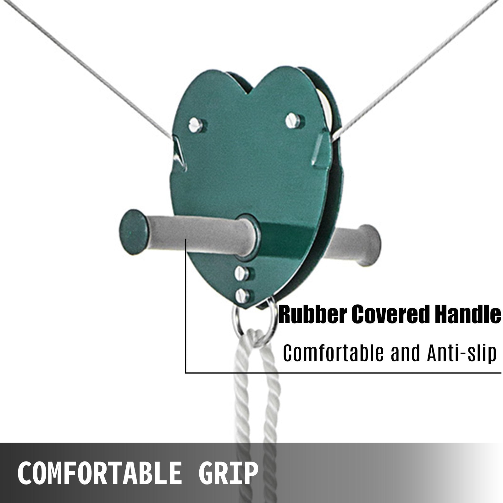 Vevor 100ft Zip Line Kit Trolley Slackers Zip Lines For Backyard Entertainment 