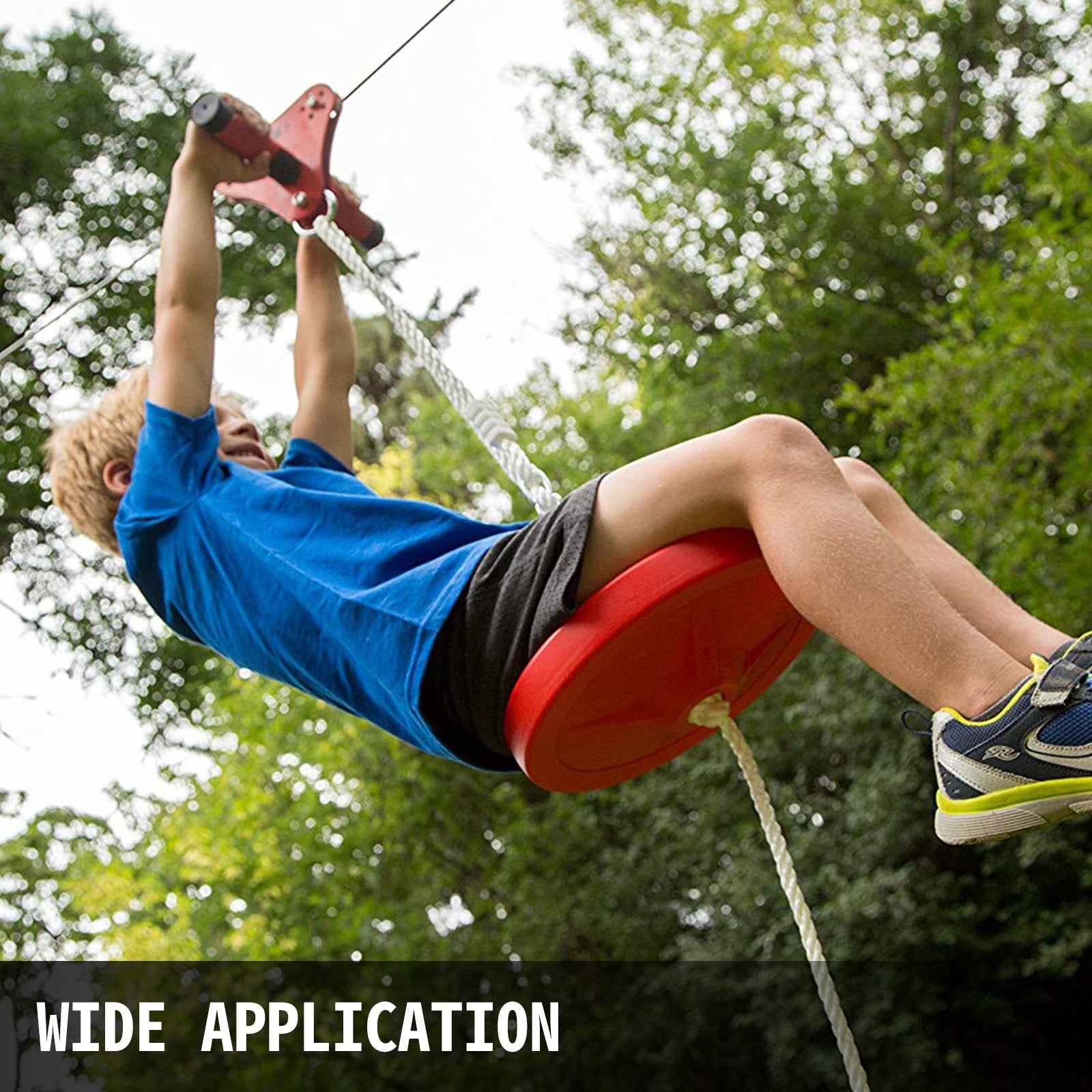 Vevor 100ft Zip Line Kit Trolley Slackers Zip Lines For Backyard Entertainment 