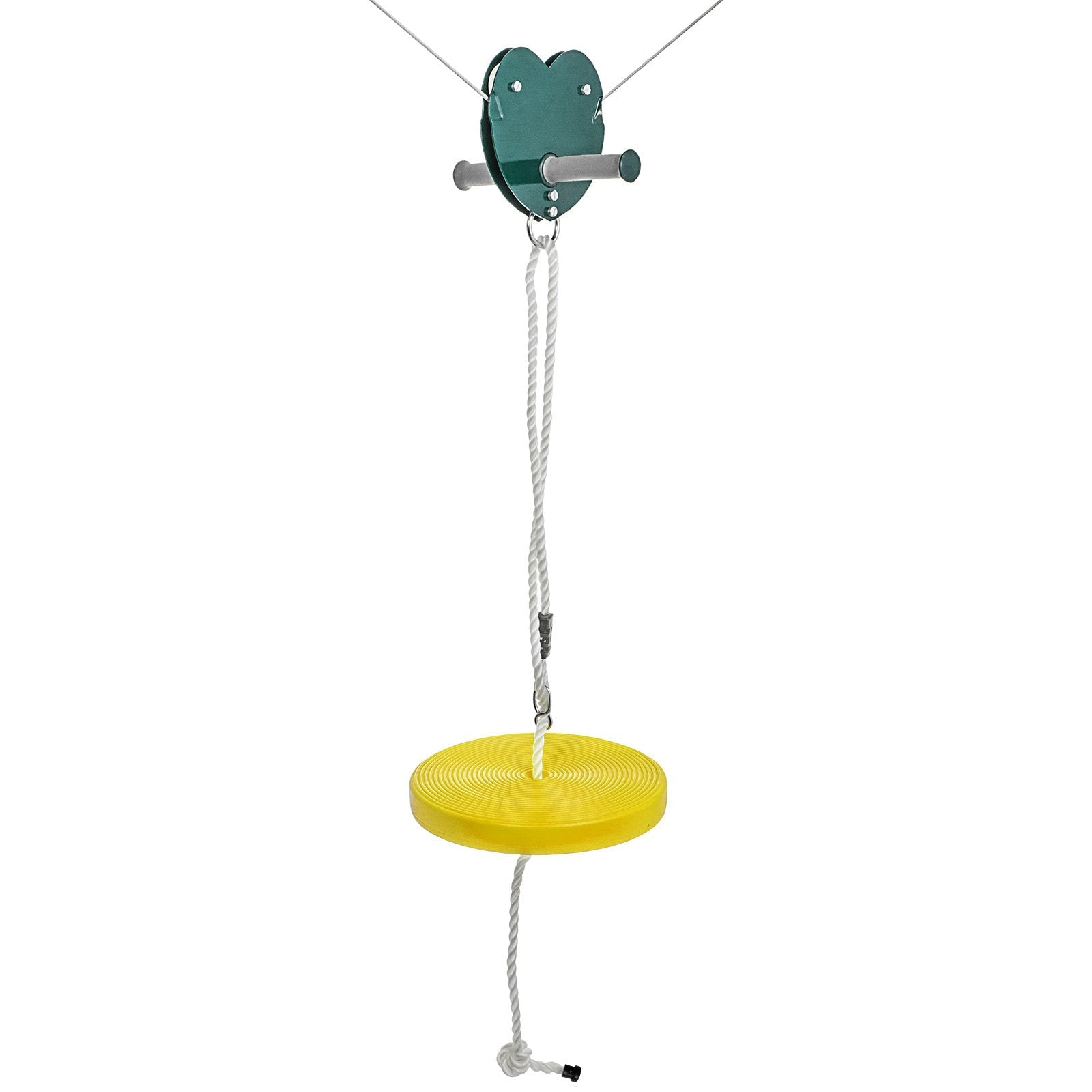 VEVOR 80ft Yellow Zip Line Kit Kids Adult Zip Line Trolley Slackers Zip Lines with Seat and Handle Heart Shaped Trolley for Backyard Entertainment 