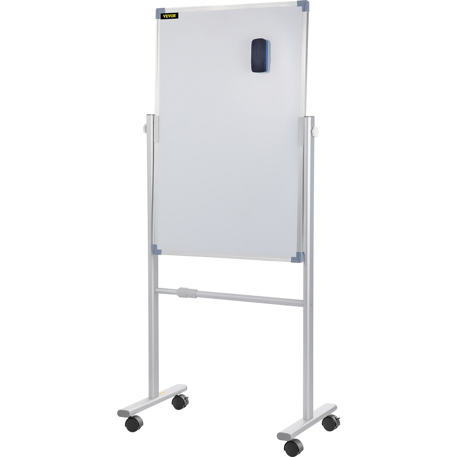 VEVOR Mobile Magnetic Whiteboard, 36 x 24 Inch, Double Sided, 360 Degree Reversible Rolling Dry Erase Board, Height Adjustable with Aluminum Frame and Lockable Swivel Wheels, for Office School Home 