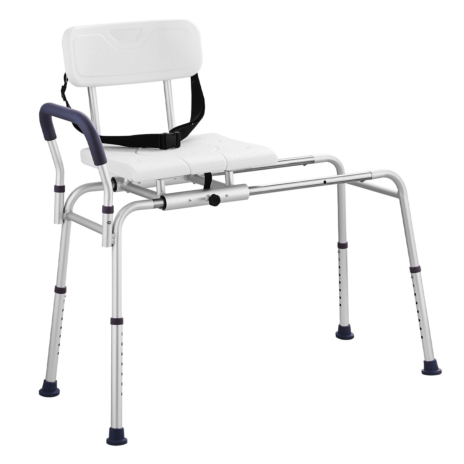 VEVOR Sliding Tub Transfer Bench Shower Chair & Cut-Out Seat Reversible Backrest 