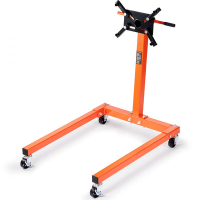 VEVOR Engine Stand, 1300LBS Rotating Engine Stand with 360 Degree Adjustable Head, Steel Engine Block Stand with Tray, 4-Caster, 4 Adjustable Arms, for Vehicle Maintenance 