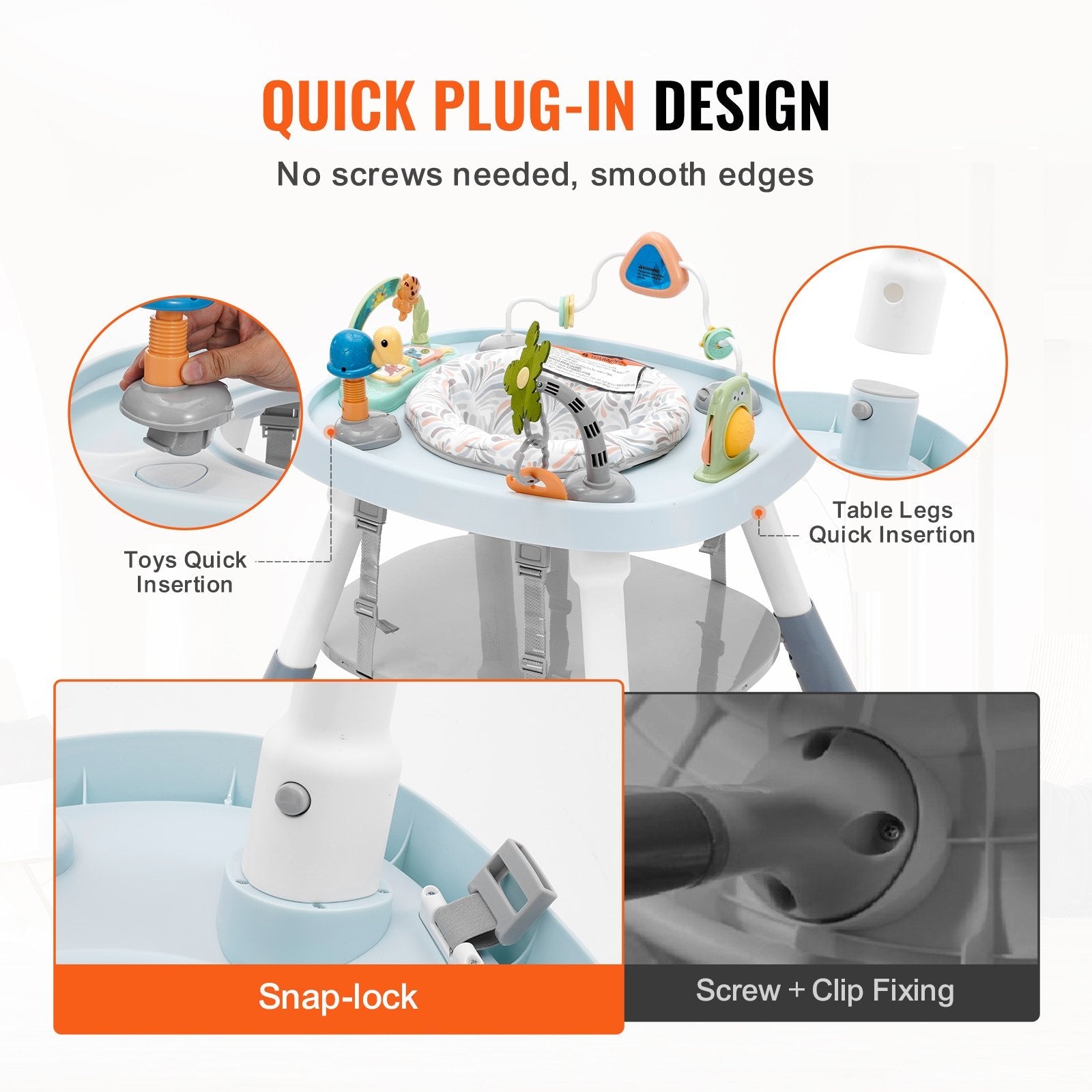 VEVOR Baby Activity Center Interactive Play Center Table with Toys Music Songs 