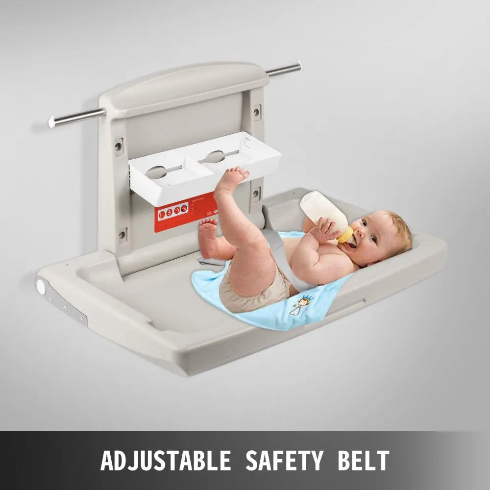 VEVOR Horizontal Baby Changing Table Wall-mounted Baby Diaper Changing Station Vertical Fold Down Baby Changing Table
