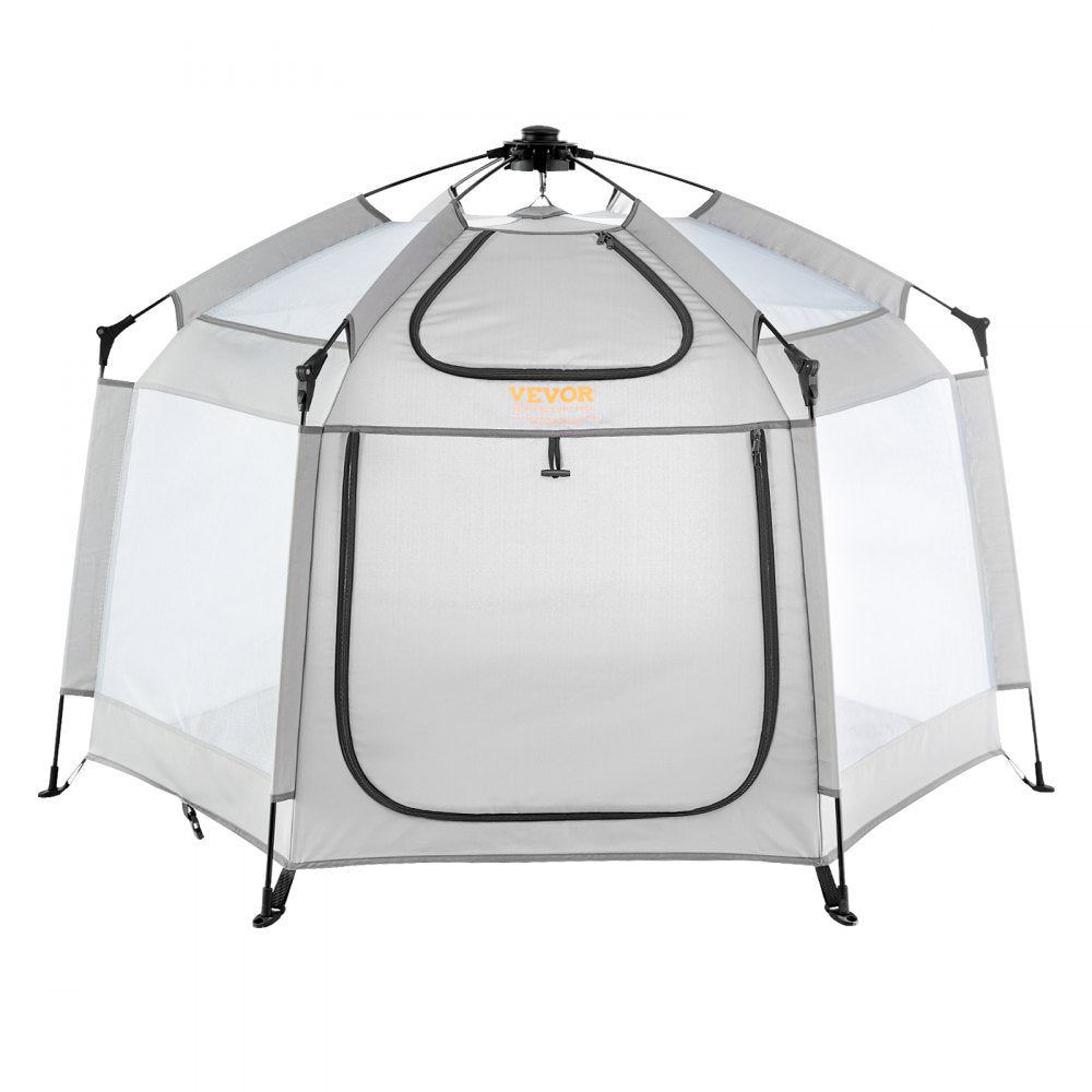 VEVOR Baby Playpen with Canopy, 59.8"x59.8" Indoor/Outdoor Portable Playpen for Babies and Toddlers, Lightweight & Foldable, Pop Up Toddler Play Yard with 3 Sun-Shades, Travel Bag for Beach Home Park 