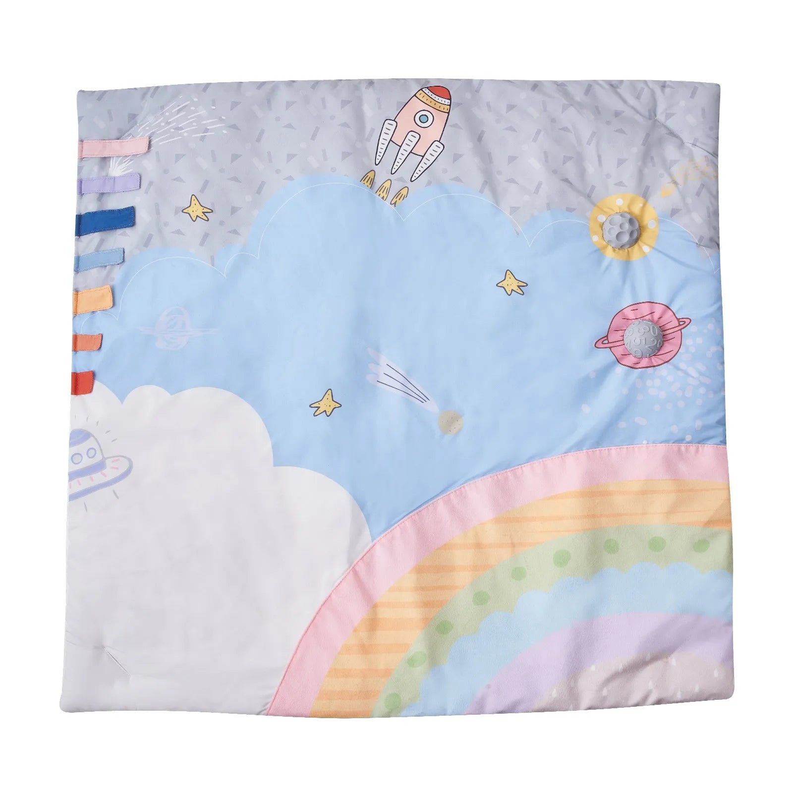 VEVOR Baby Play Gym Mat Tummy Time Activity Mat with 6 Sensory Toy 35.0" x 35.0"