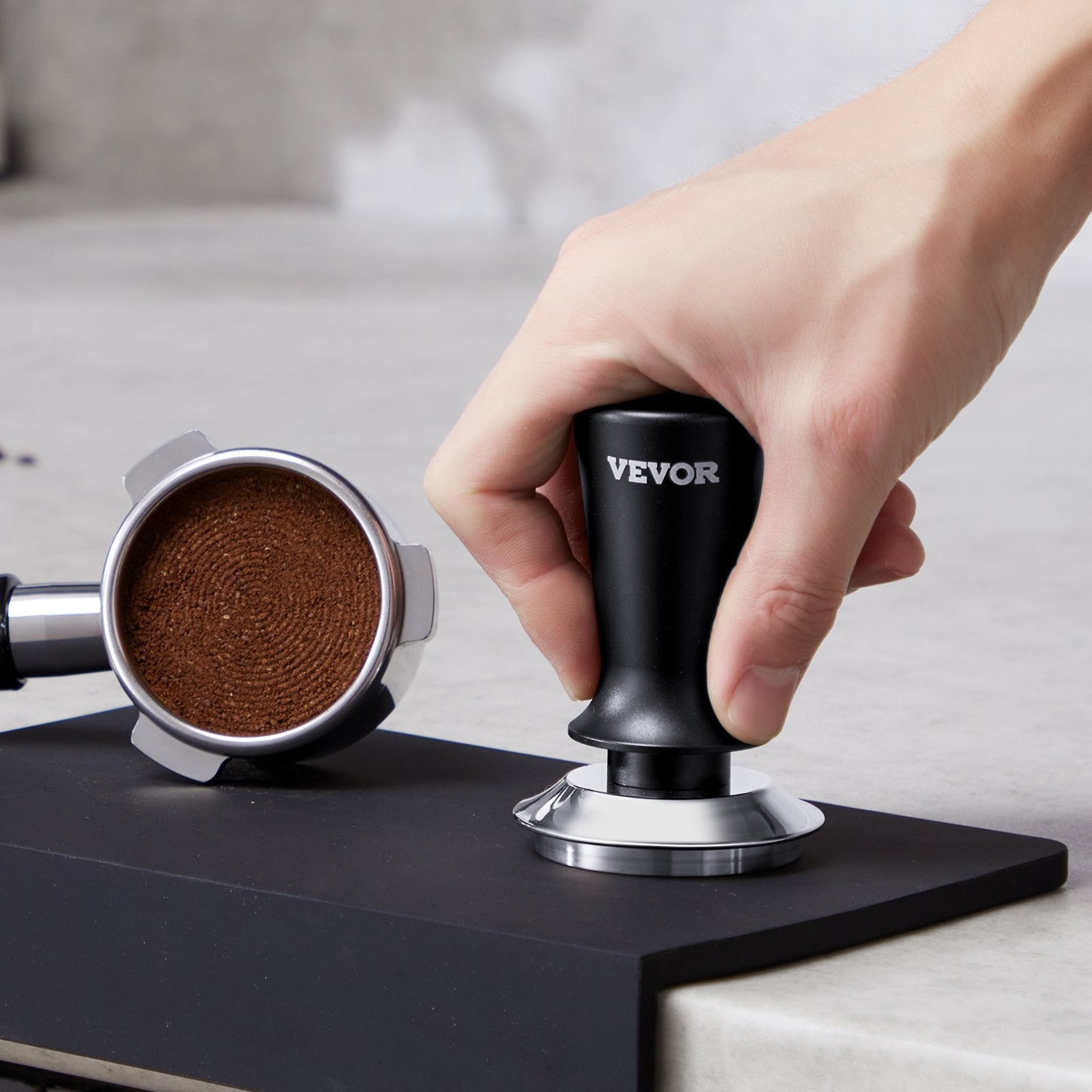 VEVOR 53mm Espresso Tamper Stainless Steel Coffee Tamper with Spring 