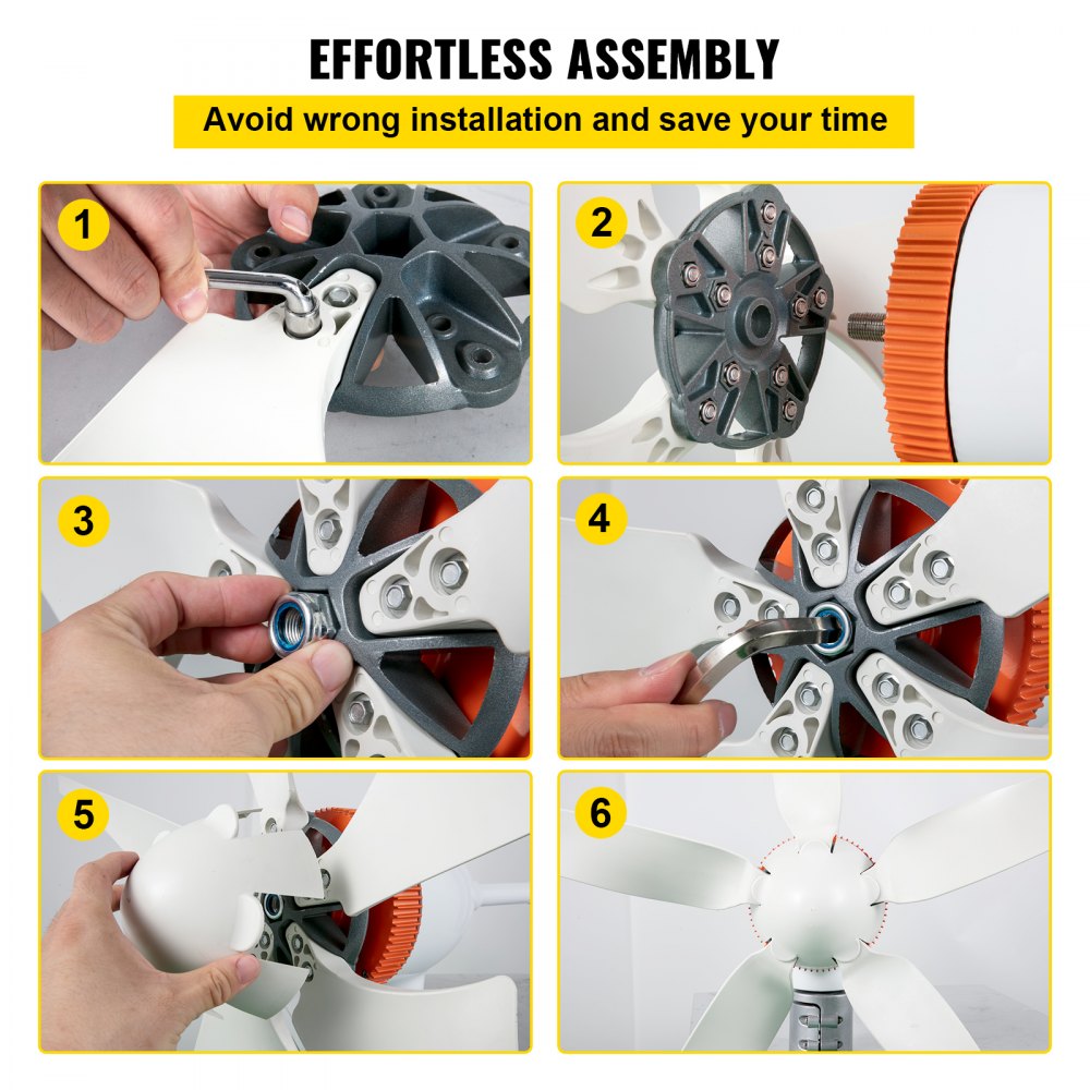 VEVOR Wind Turbine Generator, 12V/AC Wind Turbine Kit, 500W Wind Power Generator With MPPT Controller 5 Blades Auto Adjust Windward Direction Suitable for Terrace, Marine, Motor Home, Chalet, Boat 