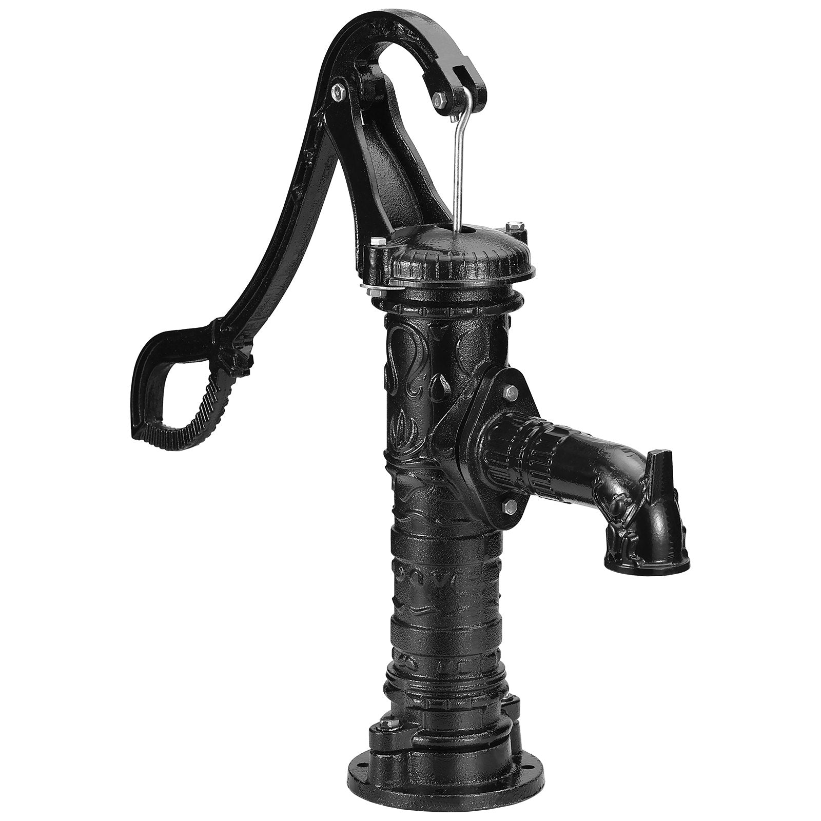 VEVOR Antique Well Hand Pitcher Pump, 22 ft Maximum Lift, Cast Iron Manual Hand Water Pump with Ergonomic Handle G1-5/8" Easy Installation, Old Fashioned for Outdoor Home Yard Garden Pond Farm, Black 