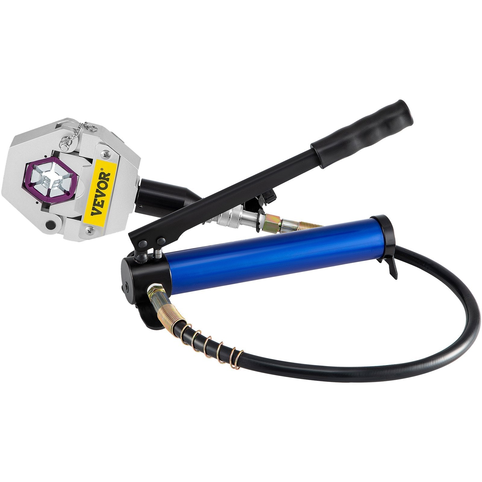 VEVOR Manually Operated AC Hose Crimper FS-7842B Separable Hydraulic Hose Crimper Kit Manual Piston Valve For Aluminum Pump Air Conditioning Repair with 7 Dies Whole Set Handheld AC Hose 