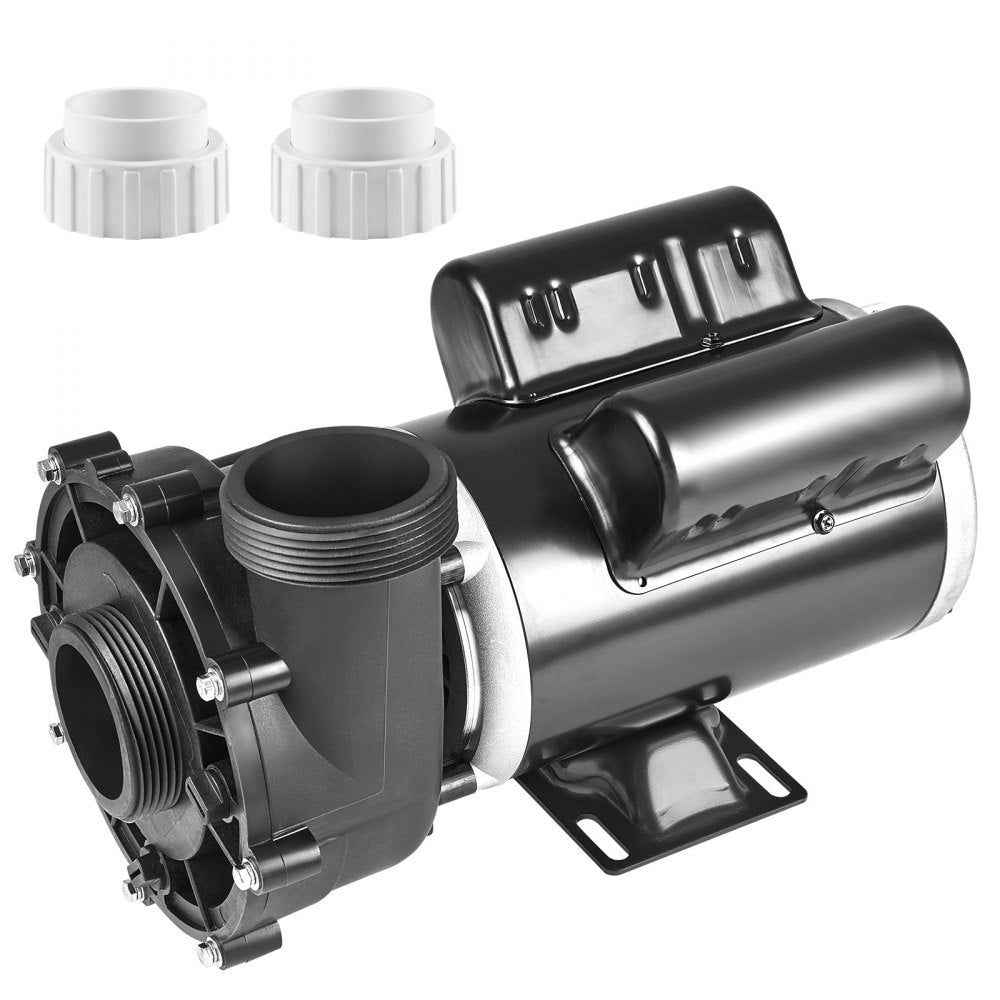 VEVOR 2 Speed SPA Pump, 48-Frame, AC 110-120V Hot Tub SPA Pump, 1.5HP/150GPM/42.65ft High Speed or 0.46HP/70GPM/9.18ft Low Speed, 2" Port 90° Rotational Interface for Hot Tub, Tested to UL Standards 