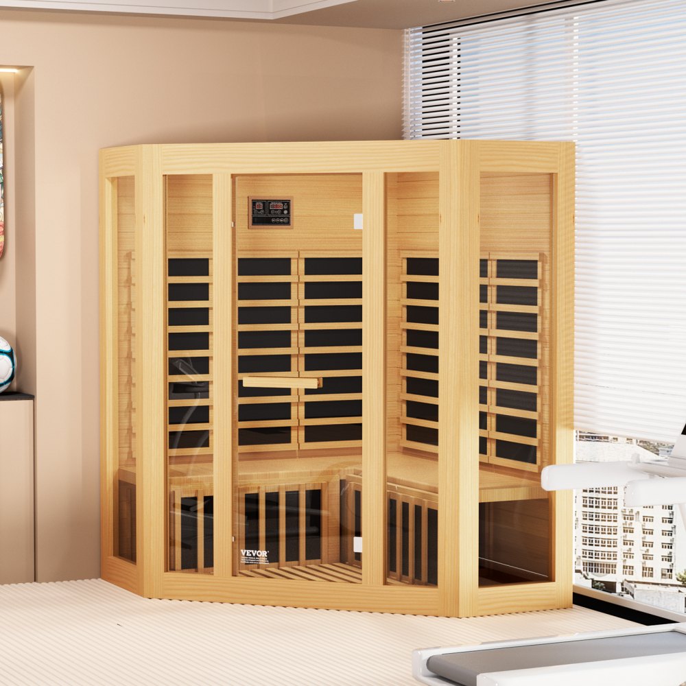 VEVOR Far Infrared Wooden Sauna Room Home Sauna Spa for 3 to 4 Person 2470W 
