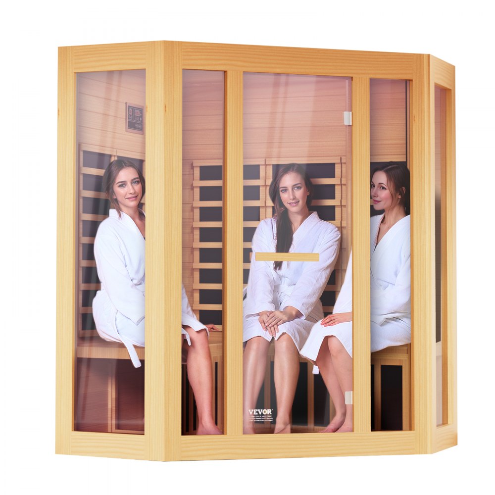 VEVOR Far Infrared Wooden Sauna Room Home Sauna Spa for 3 to 4 Person 2470W 