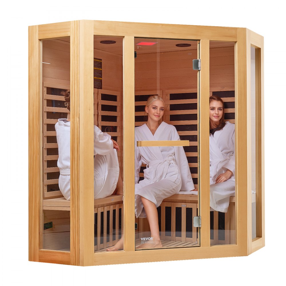 VEVOR Far Infrared Wooden Sauna Room Home Sauna Spa for 3 to 4 Person 2470W 