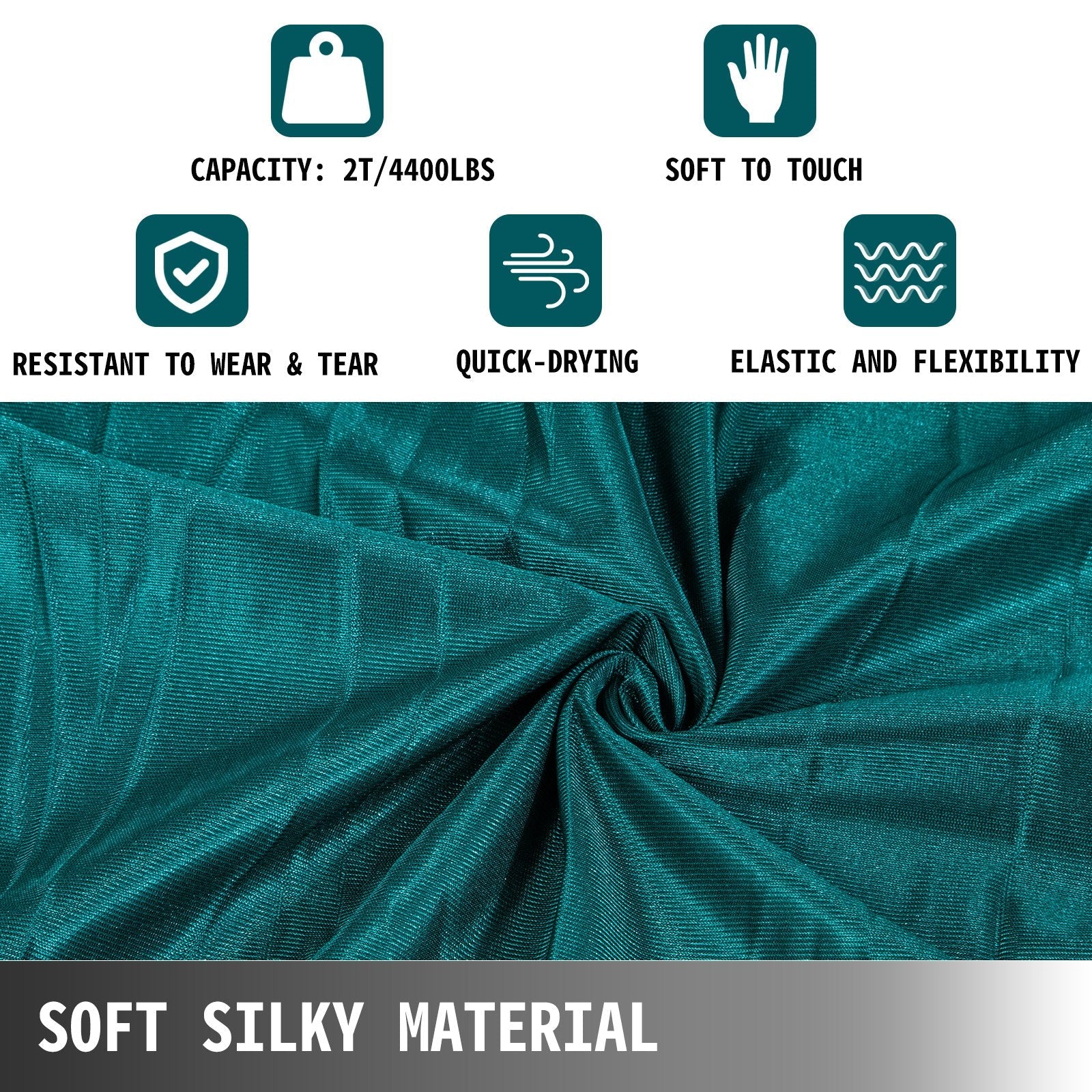 VEVOR Aerial Silk, 11yd 9.2ft Aerial Yoga Swing Set Yoga Hammock Kit - Antigravity Ceiling Hanging Yoga Sling - Carabiners, Daisy Chain, Inversion Swing for Home Outdoor Aerial Dance, Dark Green 