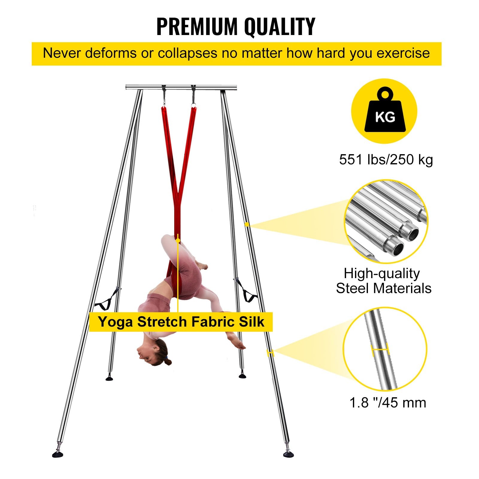 Portable Aerial Yoga Frame Yoga Stand Steel Pipe Yoga Swing Stand Indoor 