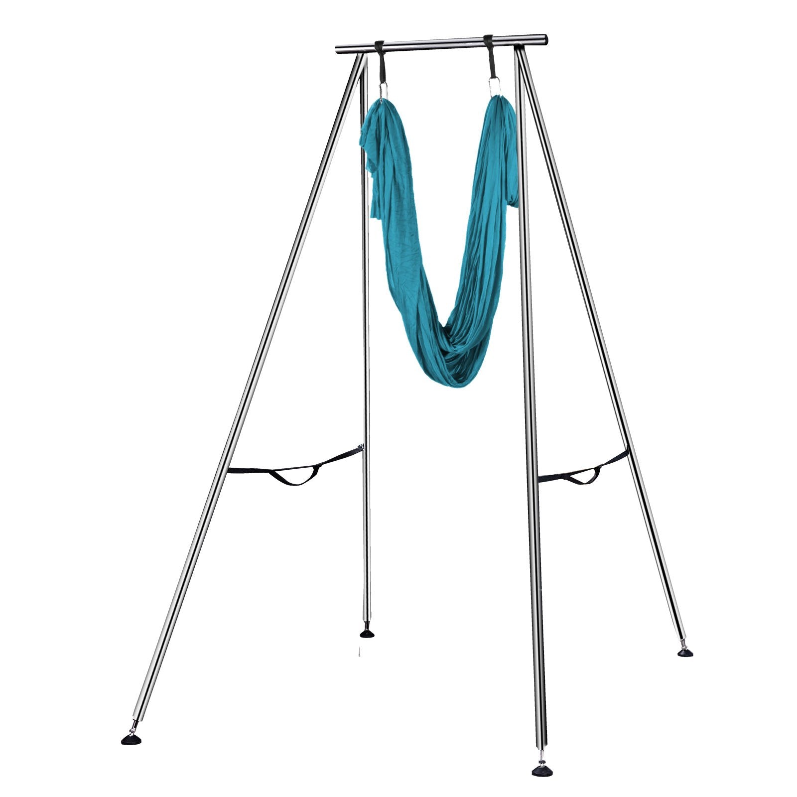 VEVOR Yoga Sling Inversion, 9.6 FT Height Inversion Yoga Swing Stand,Max Capacity 551lbs/250kg Aerial Yoga Frame with 236in/6m Yoga Swing Inversion Sling Body Bundle Safety Belts (Green, 19.6ft) 