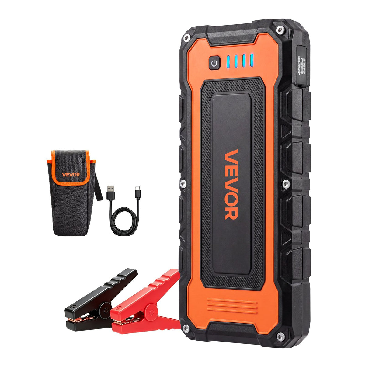 5000A Portable Car Jump Starter, 16000mAh Battery Booster with USB Power Bank & 3-Mode LED Flashlight