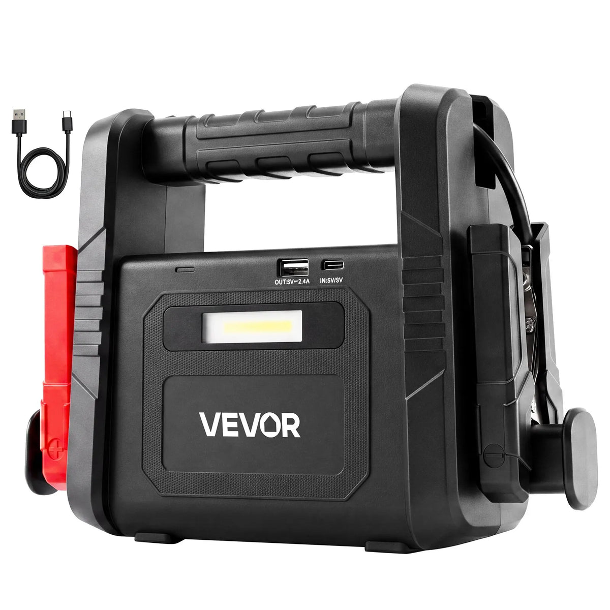 6000A Portable Car Jump Starter, 24000mAh Battery Booster with USB Power Bank & 3-Mode LED Flashlight