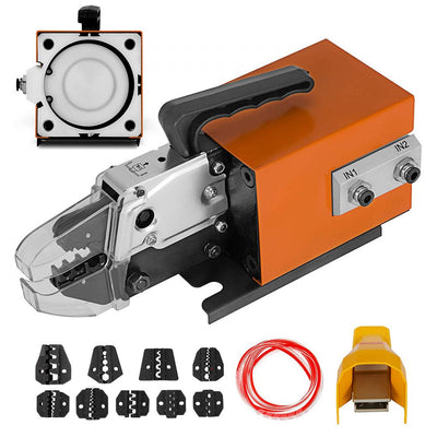 VEVOR Pneumatic Crimping Tool Am-10, Air Powered Wire Terminal Crimping Machine Crimping Up To 16mm2, Pneumatic Crimper Plier Machine with 10 Sets Of Dies for Many Kinds of Terminals 
