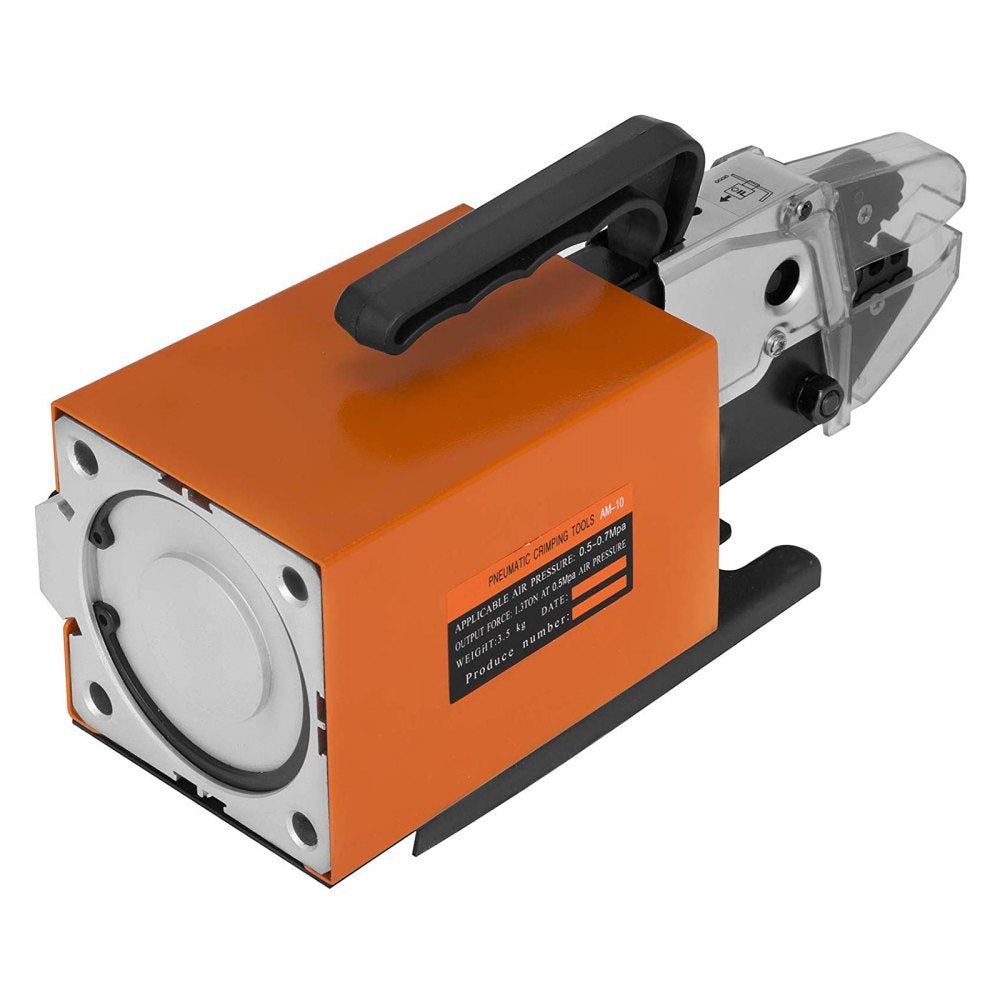 VEVOR Pneumatic Crimping Tool Am-10, Air Powered Wire Terminal Crimping Machine Crimping Up To 16mm2, Pneumatic Crimper Plier Machine with 10 Sets Of Dies for Many Kinds of Terminals 