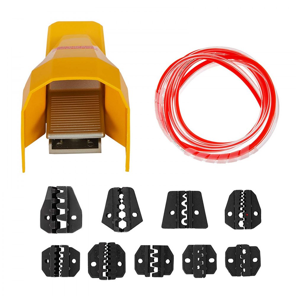 VEVOR Pneumatic Crimping Tool Am-10, Air Powered Wire Terminal Crimping Machine Crimping Up To 16mm2, Pneumatic Crimper Plier Machine with 10 Sets Of Dies for Many Kinds of Terminals 