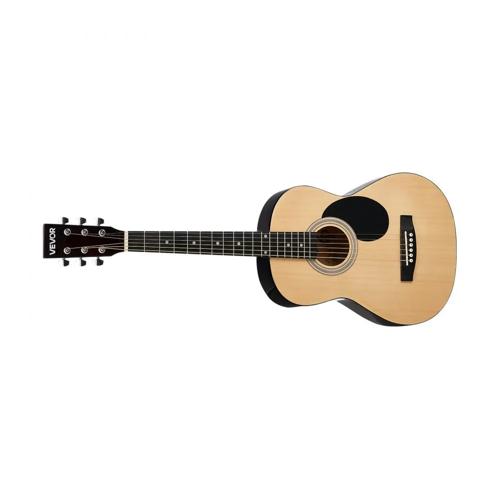 VEVOR Dreadnought Acoustic Guitar, 39 in, 6-String Natural Solid Spruce Top Guitar, Portable Bundle with Gig Bag, Tuner, Strap, Steel Strings, Picks, Capo, Rosewood Fingerboard, for Beginner Adults 